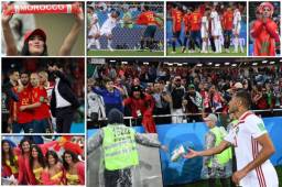 España empató 2-2 con Marruecos en el cierre del Grupo B del Mundial de Rusia 2018. Estas son las imágenes curiosas que dejó el duelo. Fotos AFP y EFE