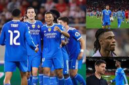 Estas son algunas de las imágenes que dejó el triunfo del Real Madrid 3-4 sobre el Olympiacos. Kylian Mbappé marcó un impresionante póker.