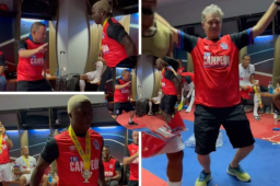 La alegría por la conquista de la Copa 33 dejó varias locuras en el estadio Nacional y uno de ellos fue el gran show de baile en el camerino merengue.