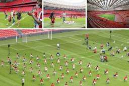 Algo que nunca se había visto. Aritz Aduriz tuvo sus despedida como futbolista en un San Mamés sin aficionados. Además, no pudo ni recibir un abrazo de sus compañeros de equipo.