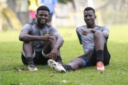 Elison Rivas y Darixon Vuelto se pusieron a las órdenes de Hernán Medford en Real España y espera estar el miércoles contra Platense. Foto Melvin Cubas