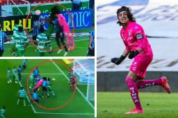 ¡Era el minuto 90+9 y pasó esto en la Liga MX! Portero Carlos Acevedo anota gol salvador para el Santos en empate ante Querétaro