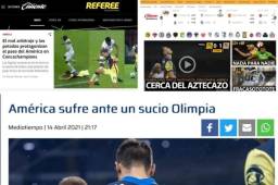 Los medios mexicanos destacaron la derrota del poderoso América sobre el Olimpia en el estadio Azteca en la Liga de Campeones de Concacaf.