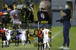 El clásico entre Real España y Olimpia terminó en pelea; el árbitro Saíd Martínez tuvo su propio show tarjeteando jugadores y cometiendo errores graves en el partido. Una linda chica se robó las miradas. Fotos: Neptalí Romero