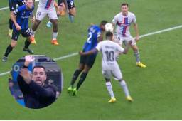 ¡Polémica! El supuesto penal a favor del Barcelona tras una mano de Dumfries que el VAR no pitó