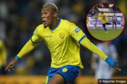 El mediocampista hondureño Deiby Flores anotó su primer gol en la liga de Grecia con el Panetolikos. FOTOS: Cortesía Reporter Images.