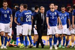 Mancini consiguió su primer empate como seleccionador de Italia.