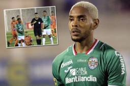 El defensor del Marathón Azmahar Ariano criticó el arbitraje del juego ante UPNFM. Foto Ronald Aceituno