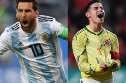 Argentina y Colombia prometen un tremendo partido en donde James Rodríguez y Messi apuntan a ser las figuras.