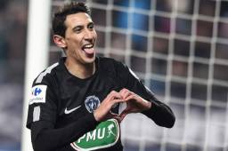Di María celebrando uno de sus tanto en la Copa de Francia.