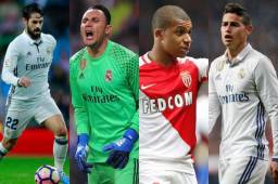 Isco, Keylor Navas, Mbappé y James Rodríguez, con presentes muy distintos.