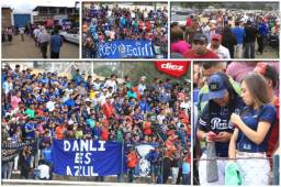 La afición del Motagua se dio cita en gran número al estadio Marcelo Tinoco para apoyarlo ante Real de Minas en duelo por la Fecha 2 del Clausura. Fotos Ronald Aceituno