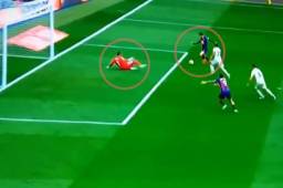 Keylor Navas quedó en el piso ante la definición de Marc Cardona.