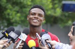 Daniel Carter Bodden habló con los medios tras su doblete ante Real Sociedad.