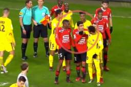 Neymar se terminó encarando con los jugadores del Rennes.