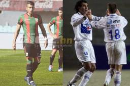 Andrés Lima, (izquierda) y su padre Robert Lima quien jugó para el Olimpia en el año 2000.