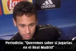 Neymar se marchó de la zona mixta cuando le consultaron sobre un posible fichaje con el Real Madrid.