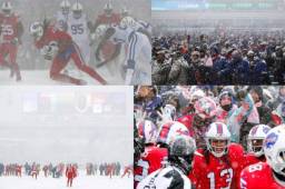 Una fuerte nevada cayó durante el partido de la NFL entre Indianapolis Colts y Buffalo Bills.
