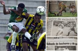 De 'Escándalo' y 'Bochorno'calificaron los medios el clásico disputado el sábado 10 de junio del 2000 donde Real España se le 'corrió' al Marathón.