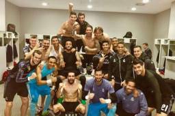 Los futbolistas del Real Madrid celebrando el triunfo ante el Bayern Munich.