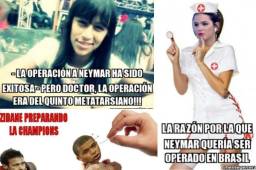 El crack del PSG, Neymar, fue operado hoy con éxito y en las redes sociales no lo perdonan con los memes.