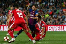 Lionel Messi anotó uno de los goles del Barcelona pero no pudo ganarle al Girona.