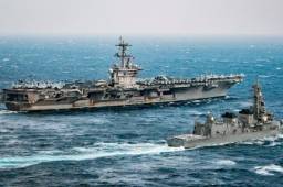 El portaviones USS Carl Vinson de Estados Unidos, se ha movilizado este sábado desde Singapur hasta las costas de la península de Corea. Foto cortesía