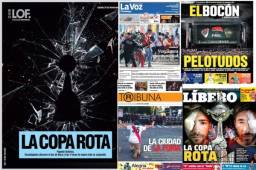 La prensa no dudo en llevar lo sucedido en el estadio Monumental a sus portadas y atacaron totalmente. Acá las principales portadas.
