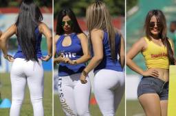 Infartentes. Las lindas chicas que llegaron al estadio Yankel Rosenthal fueron uno de los atractivos en la previa del duelo Marathón vs Platense.