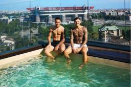 La imagen de Mauro Icardi y Lautaro Martínez que se ha hecho viral en redes.