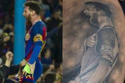 La celebración de Messi fue plasmada en la piel de un aficionado.