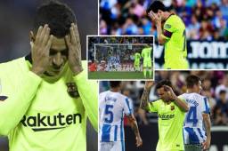 Jugadores del Barcelona salieron del campo de Leganés frustrados y confundidos por la derrota que han encajado, la primera de la temporada.