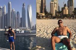 El defensor hondureño Emilio Izaguirre se relaja en Dubai mientras el Celtic define con su agente el contrato para que siga en el cuadro escocés. Foto Instagram