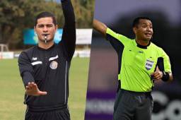 Keylor Herrera (izquierda) e Iván Barton (derecha) serán los árbitros en los duelos de Motagua y Olimpia.