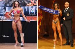 La fisiculturista hondureña fue subacampeona La deportista sampedrana trabaja cerca de 12 horas en España para poder pagar toda su preparación en el culturismo.