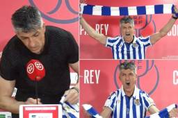 Imanol Alguacil se puso de pie con la bufanda y camiseta de la Real Sociedad para celebrar la conquista de la Copa del Rey.