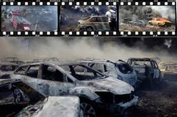 Casi 400 vehículos se quemaron en un incendio en los predios de la Dirección Policial de Investigaciones (DPI) en el sector de El Molinón en Tegucigalpa.