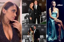 La esposa del delantero Lionel Messi levantó suspiros en la gala que se llevó a cabo en la ciudad del Milán. La delantera de Estados Unidos, Alex Morgan, puso de cabeza a sus seguidores.