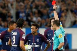 Neymar fue expulsado en el duelo del domingo contra el Marsella.