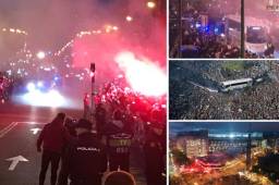 La afición del Real Madrid brindó un espectacular recibimiento antes del partido contra el PSG.