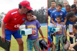 Pedro Troglio se ha despedido con un beso a Melvin, un niño que se ganó su corazón.