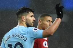 Sergio Kum Agüero lleva 13 goles en el actual torneo con el Manchester City.