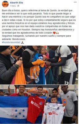 Alberth Elis sale en defensa de Quioto: 'Estoy completamente seguro que es una mentira'