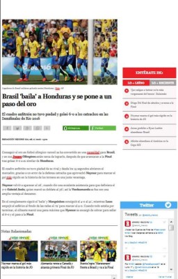 Prensa internacional: Brasil destroza y da paseo ante Honduras