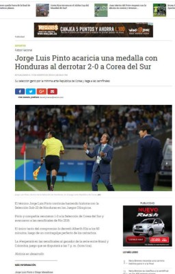 Prensa internacional: Hazaña de Honduras en los Juegos Olímpicos de Río