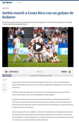 Prensa de Costa Rica: 'Se apaga la ilusión de los octavos en Rusia'