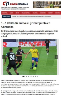 'Dolor de cabeza constante': Lo que dice la prensa del Choco y Cádiz tras el empate con Granada