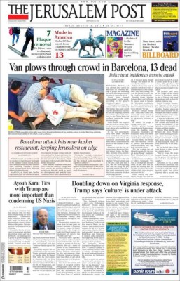 Las impactantes portadas en el mundo tras atentado en Barcelona