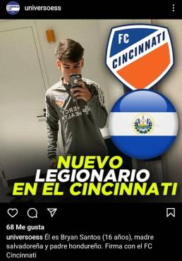 En Instaram se puede ver que la página Universo Es da por hecho que el volante zurdo jugará con El Salvador.