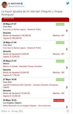 ¡Y le va al América! Famoso influencer apostó a qué Cruz Azul salía campeón y ganó el doble: 'La mayor cantidad de mi vida'&nbsp;&nbsp;